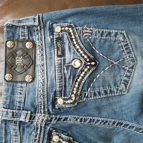Miss Me Denim - Miss Me Medium Wash Mid Rise Signature Bootcut Jeans.